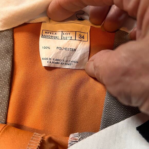 Ballin Micro Nano Travel Twill Performance Plain Front Shorts.  Orange Size 34 - Picture 7 of 7